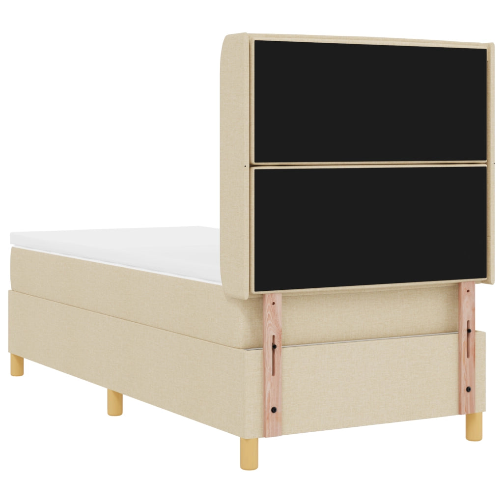 Letto a Molle  con Materasso Crema 90x190 cm Tessuto