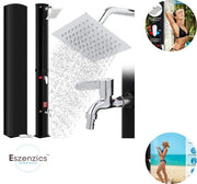 Lavandino esterno solare - 40L - Regolazione della temperatura - Doccia a piedi separata - Testa doccia 360° - Incluso contenitore impermeabile