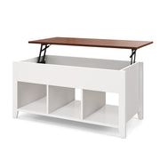 Tavolino con piano sollevabile 105 x 52 x 63 cm vano portaoggetti nascosto stile moderno truciolato bianco 20_0019512