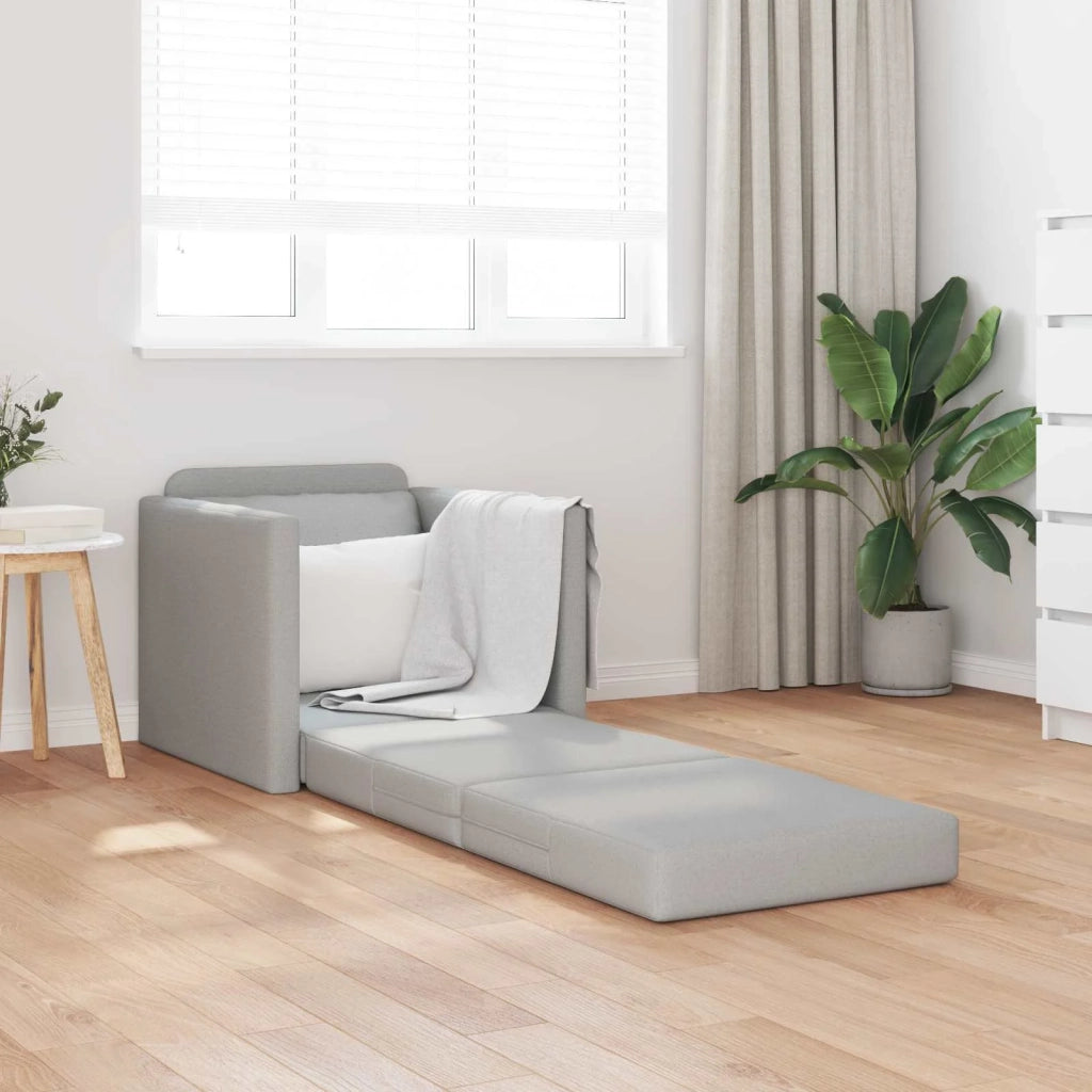 Divano letto | Sof¨¤ letto | Letto singolo Grigio Nuvola 74 x 77 x 81 cm Tessuto