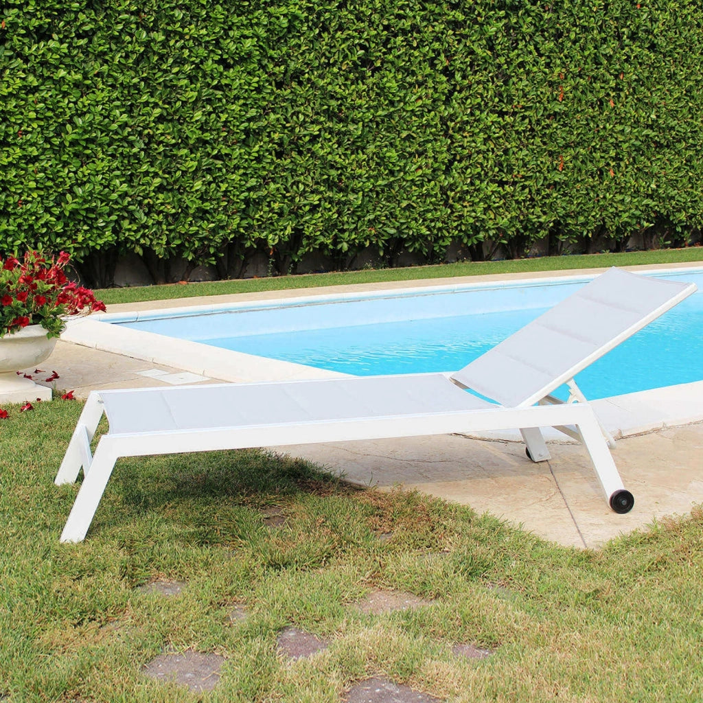 Lettino prendisole da Giardino in Alluminio Textilene cm 198x61x95 - DAVID