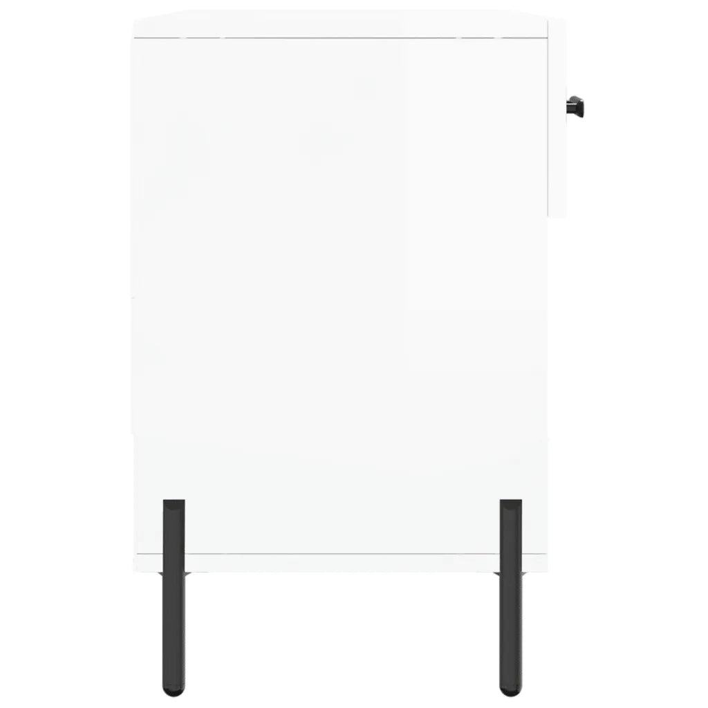 Panca Porta Scarpe Bianco Lucido 102x35x55 cm Legno Multistrato 829750