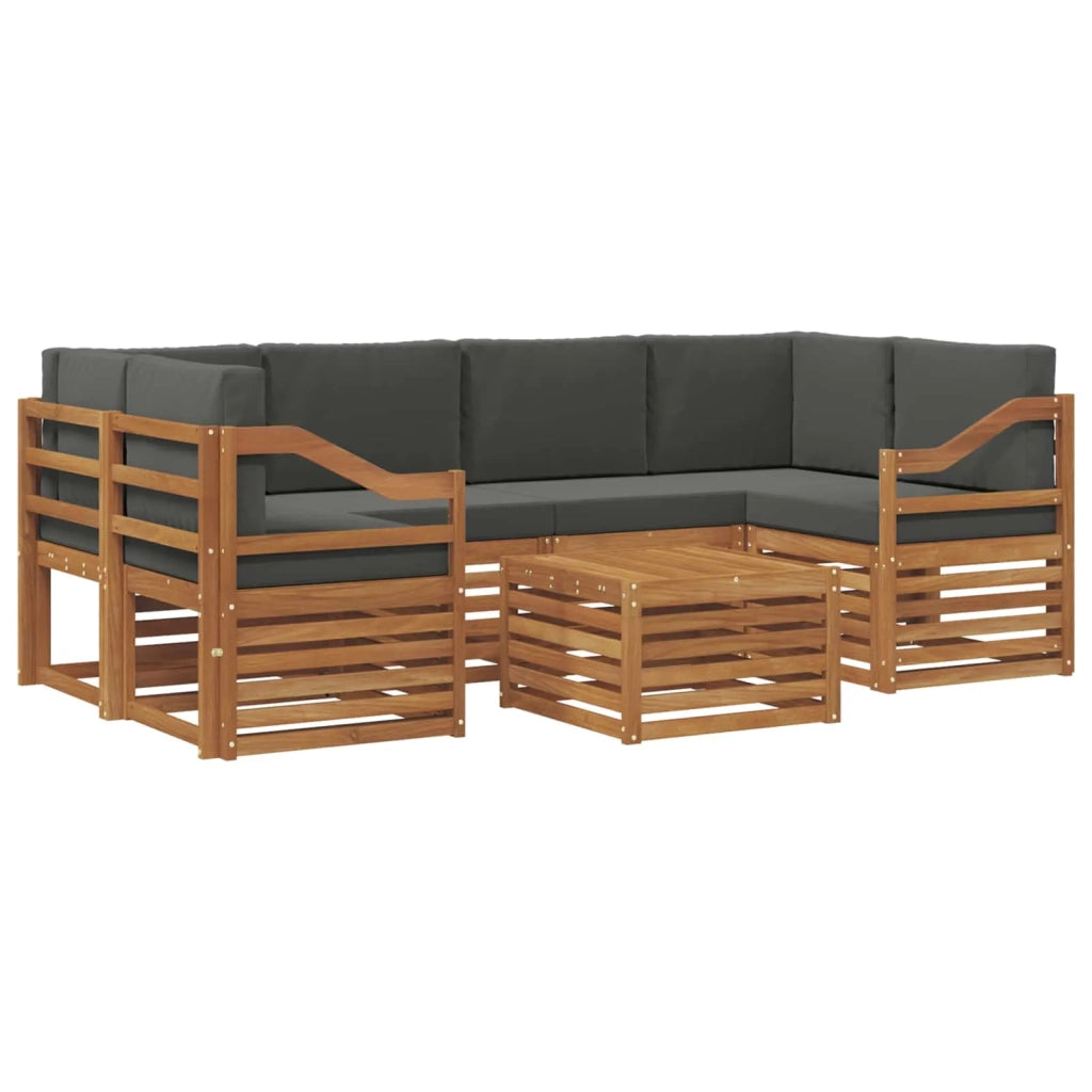 Set di divani da esterno con cuscino 7 pcs Naturale e Antracite 3374467
