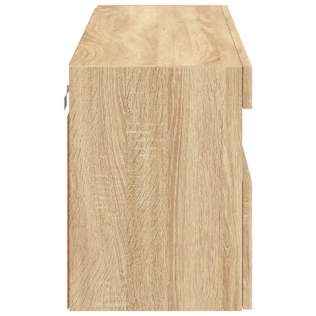 Mobile TV a Parete con Luci LED Rovere Sonoma 100x30x40 cm 837213