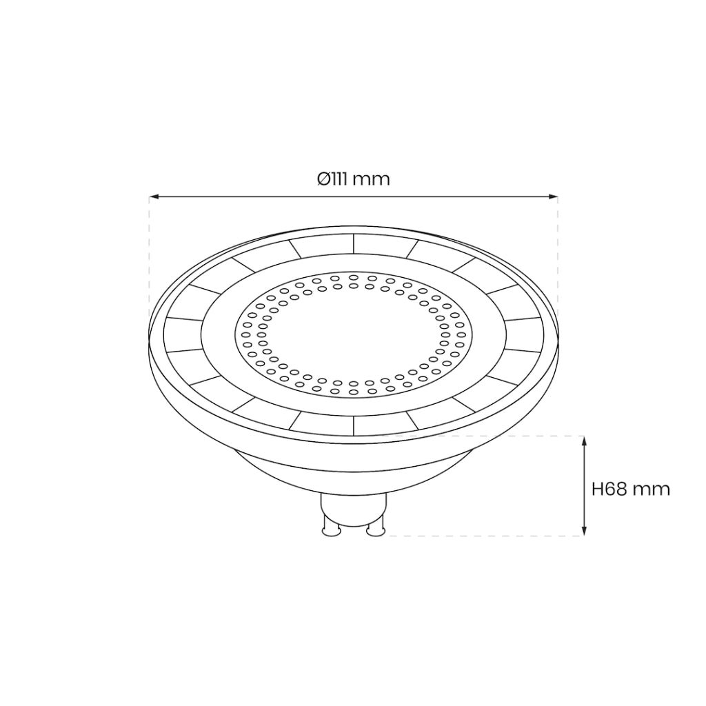 Lampadina LED AR111 GU10 6W nera 4000K 450lm Eko-Light