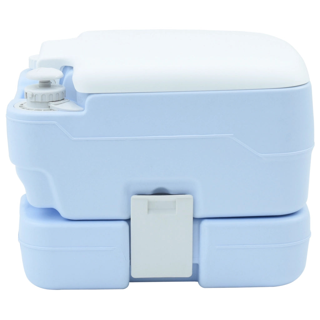 Toilette da Campeggio Portatile Blu, Serbatoio Acqua Fresca 10L e Serbatoio Rifiuti 10L