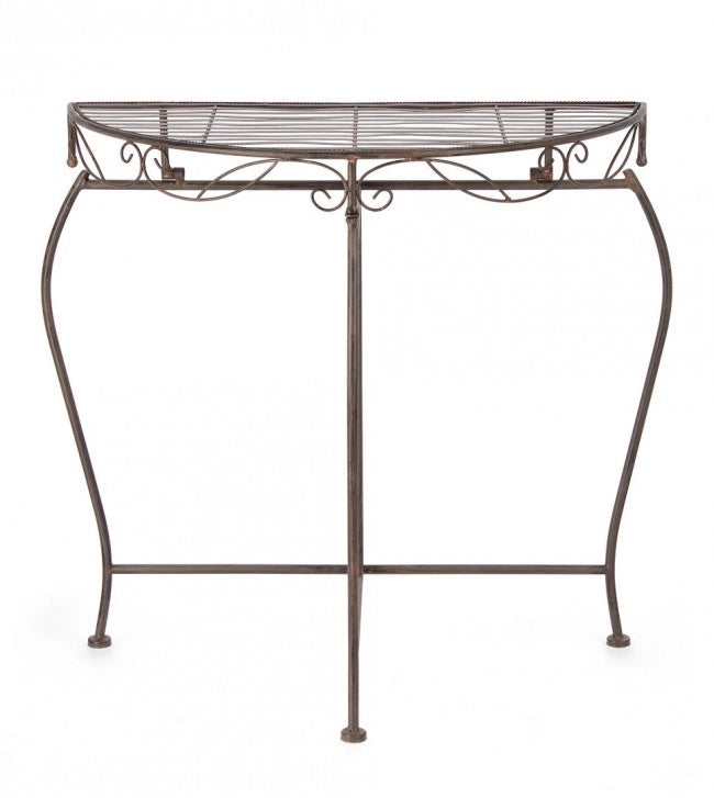 Set 2 Consolle Acciaio Marrone Stile Industriale da Interno - EMMA