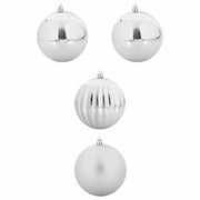 Set di palline di Natale XXL 4 pz Argento Plastica CFW3204352
