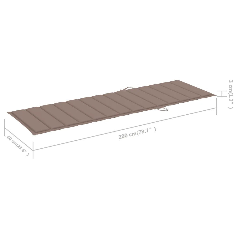 Sdraio da Giardino Grigia con Cuscino in Massello di Acacia cod mxl 24080