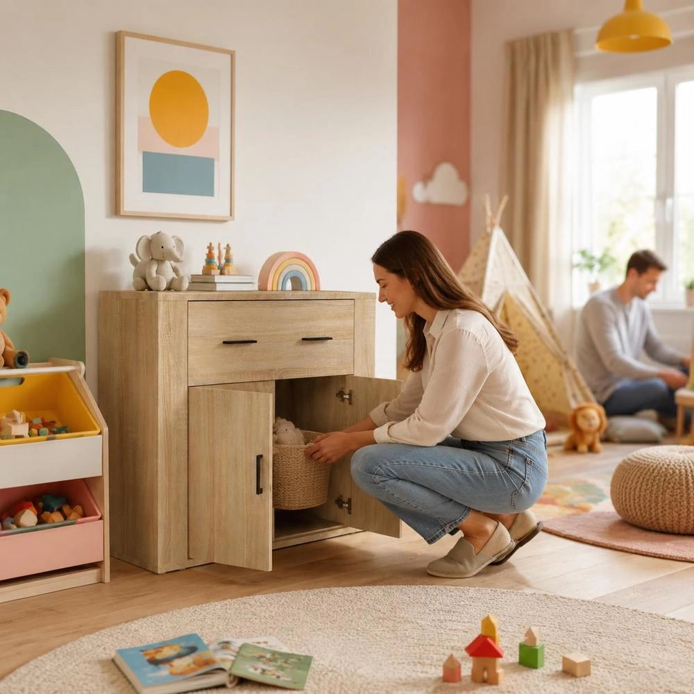 Sideboard Sonoma Oak 80x33x70 Cm Wood Material