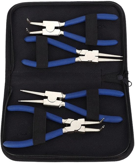 Set di Tangenti Professionale 4 pezzi - 2 Tangenti Rettilinee - 2 Tangenti Curve - Maniglie Ergonomiche - Inclusa Borsa - Set di Tangenti