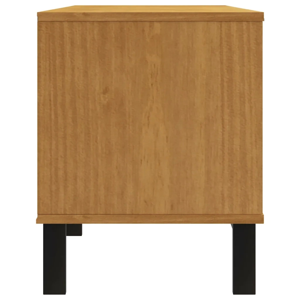 Mobile TV-Credenza per TV FLAM 158x40x50 cm Anta in Vetro Massello di Pino