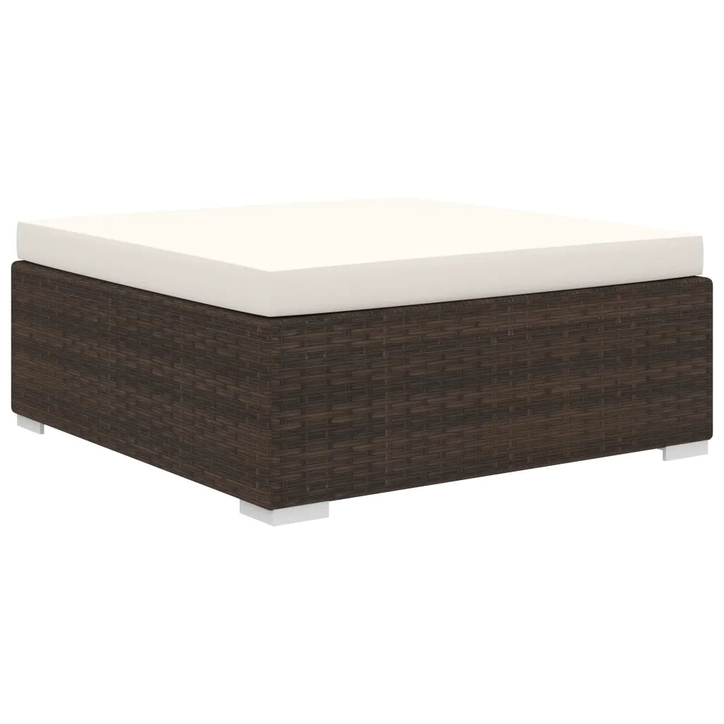 Set Divani da Giardino 10 pz con Cuscini in Polyrattan Marrone 46814