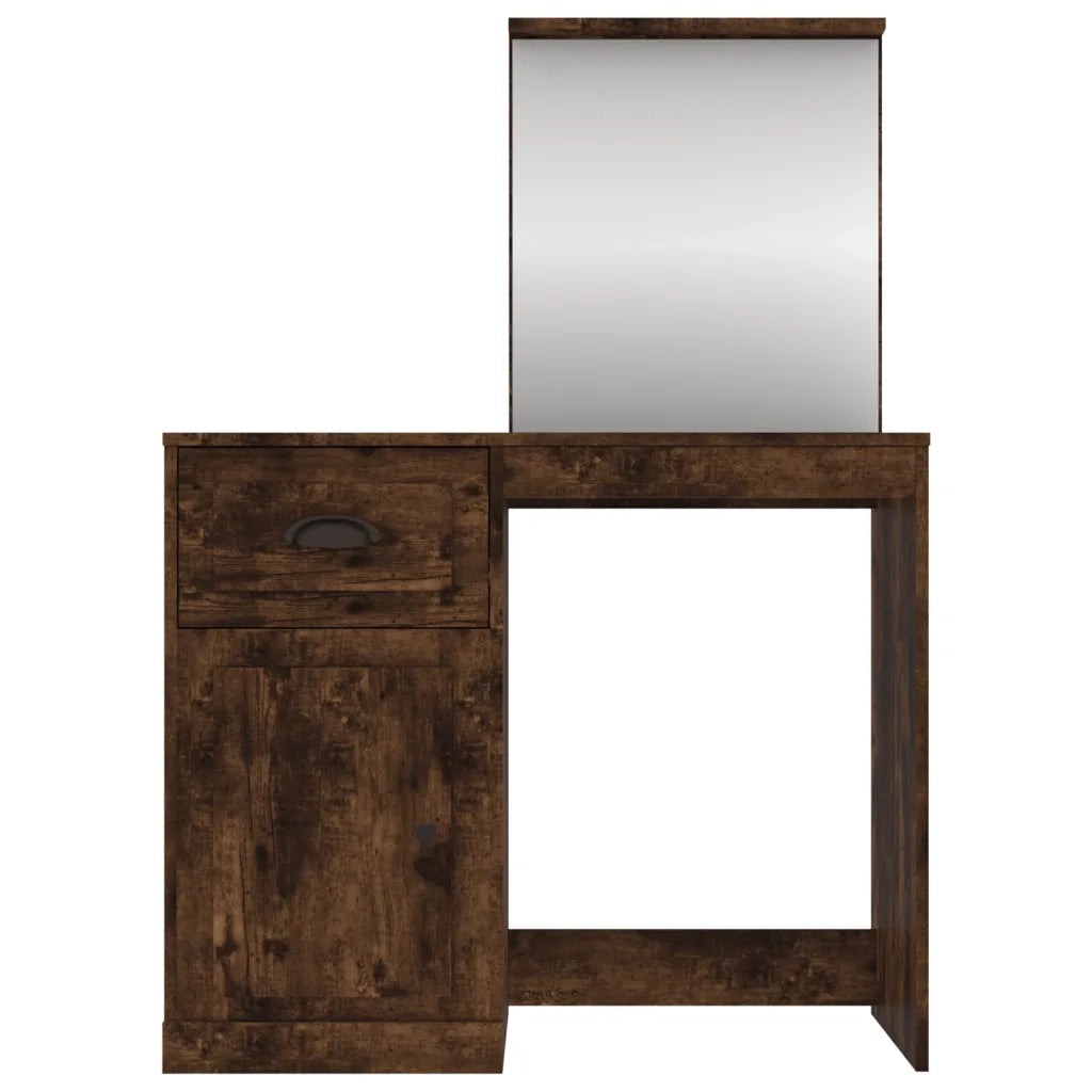 Toeletta Specchio Rovere Fumo 90x50x132,5cm Legno Multistrato 816765