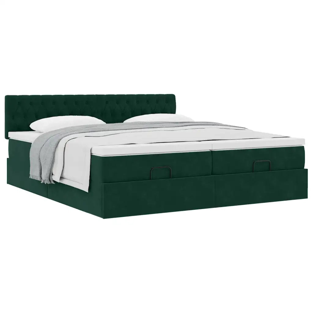 Struttura Letto Pouf con Materassi 200x200 cm Velluto 3312101