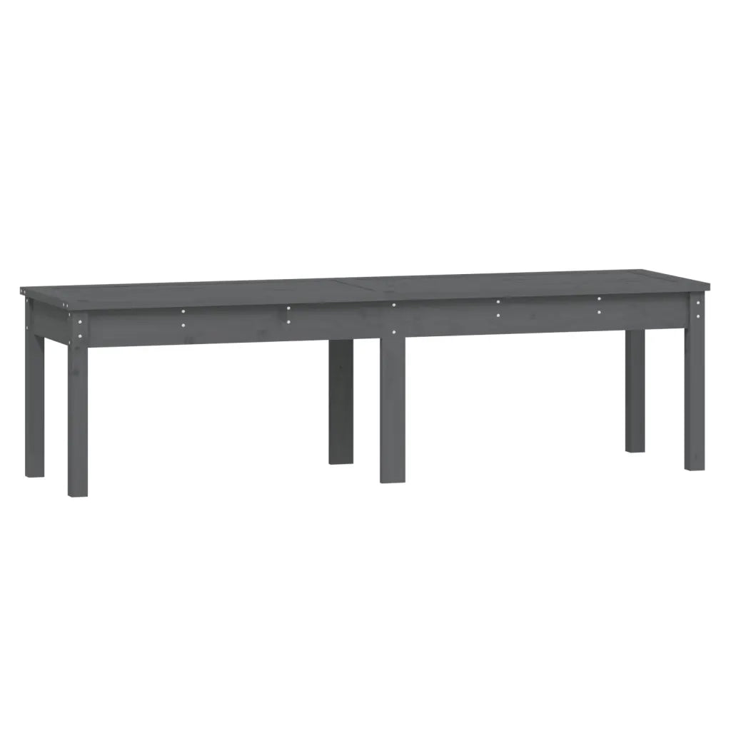 Panchina Giardino | Panca da Giardino 2 Posti Grigia 159,5x44x45cm Legno Massello Pino