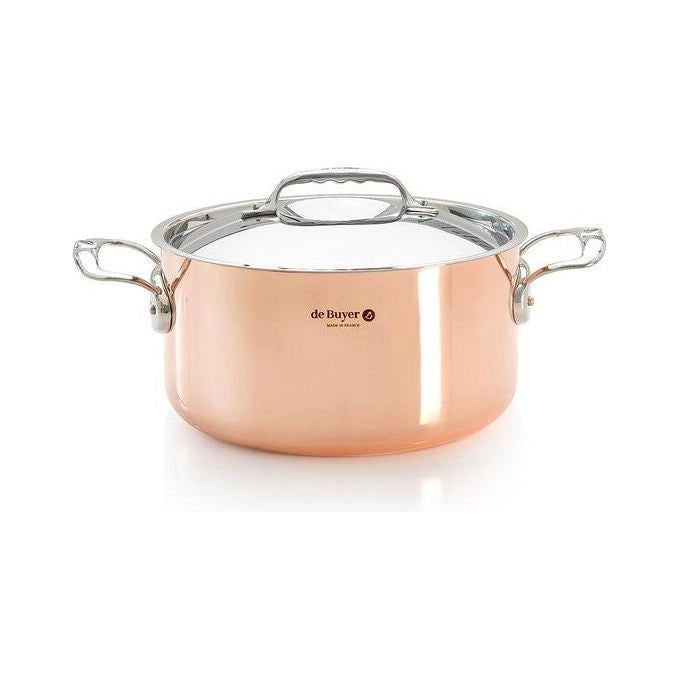 De Buyer 6242.28 Prima Matera Pentola 8 L in Rame con Rivestimento in Acciaio Inox colore Rame