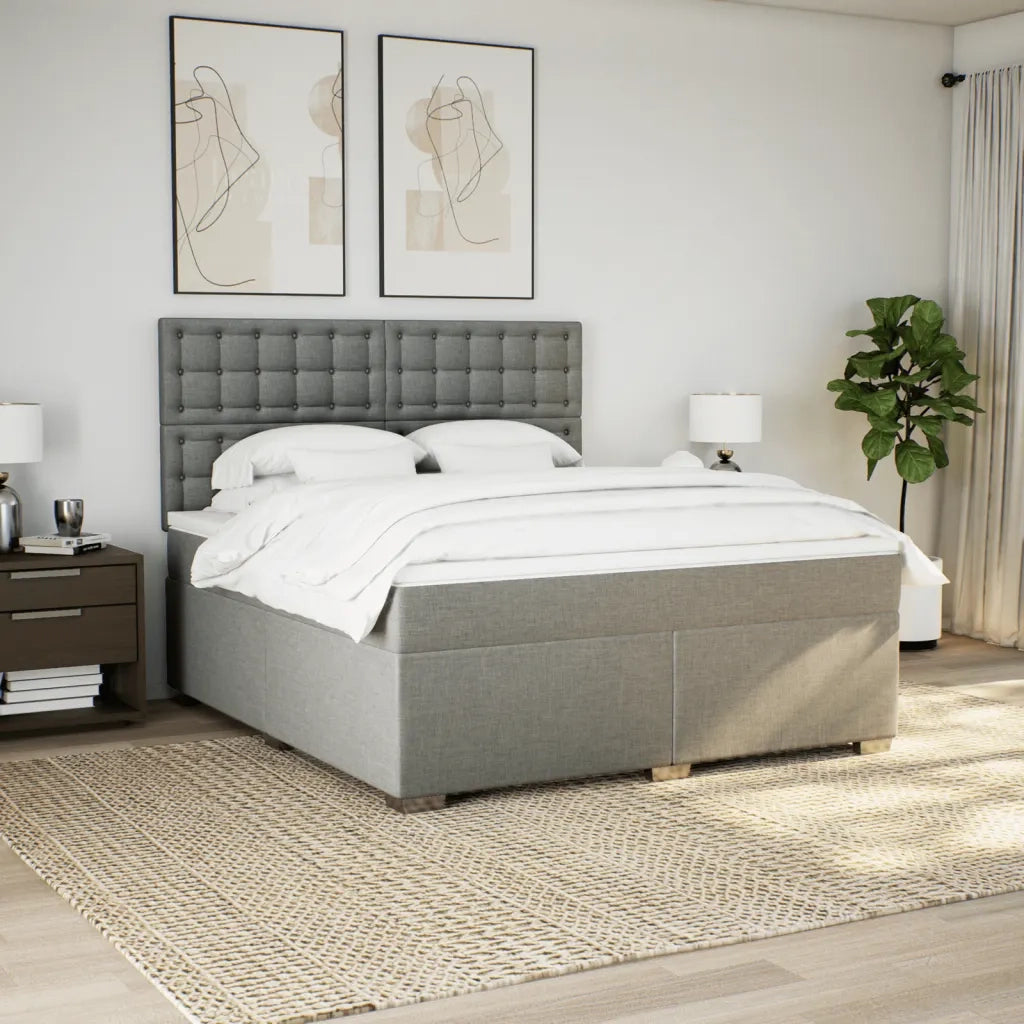 Giroletto a Molle con Materasso Grigio Chiaro180x200 cm Tessuto 3292881