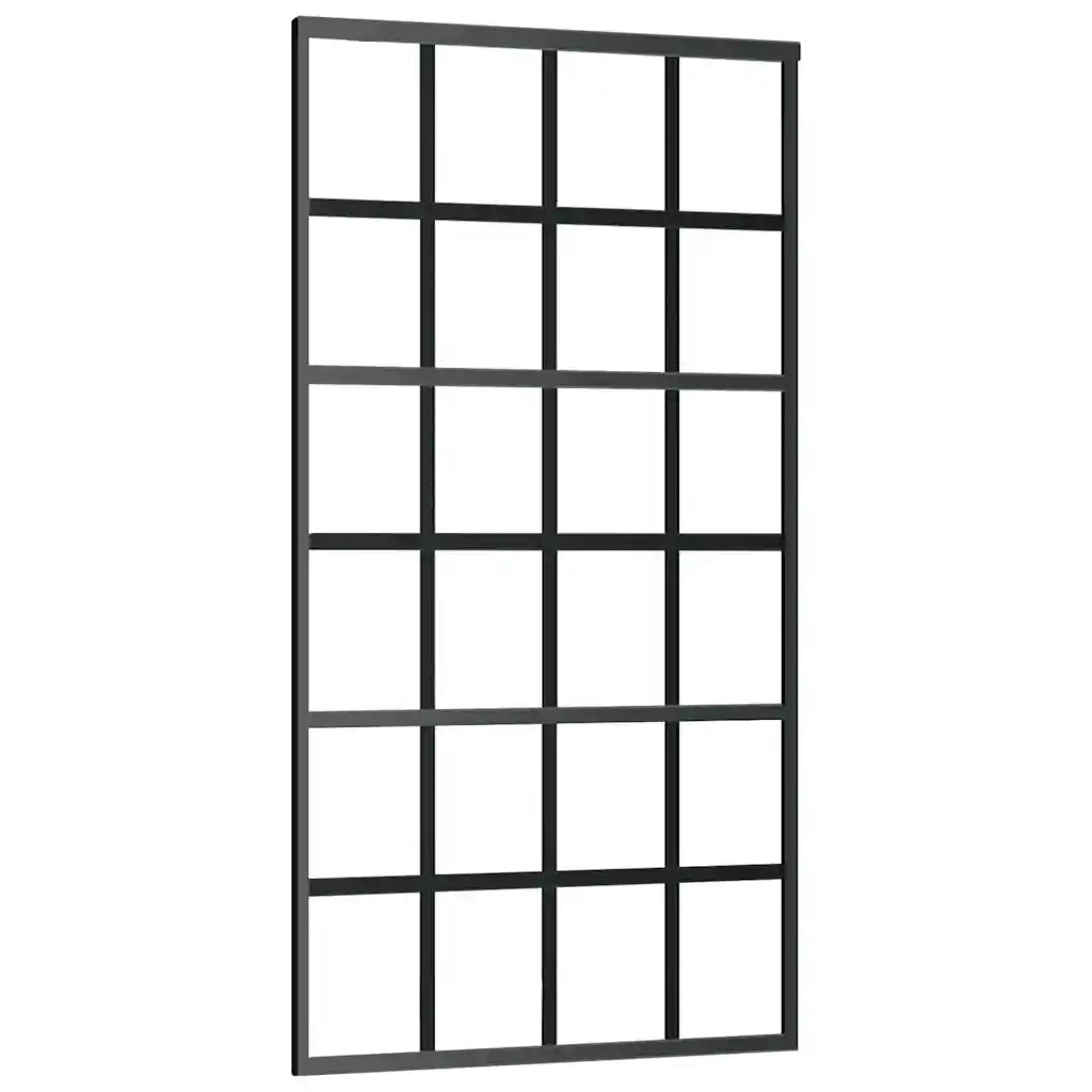 Porta Scorrevole con Ferramenta Nera 102x205 cm in Vetro ESG 3375855