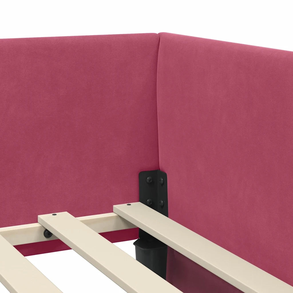 vidaXL Cornice del letto ad angolo Altro Rosso vino 100 x 200 cm