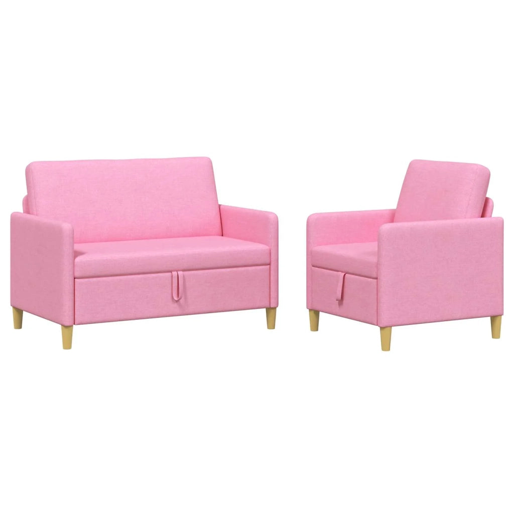Set di Divani con Storage 2 pcs Rosa Poliestere 3429160