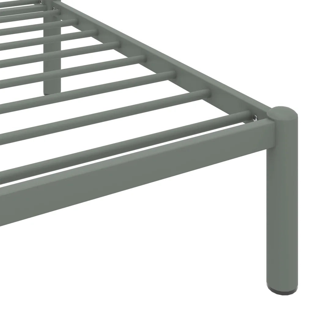Letto singolo | Letto per adulti | Giroletto Grigio in Metallo 90x200 cm