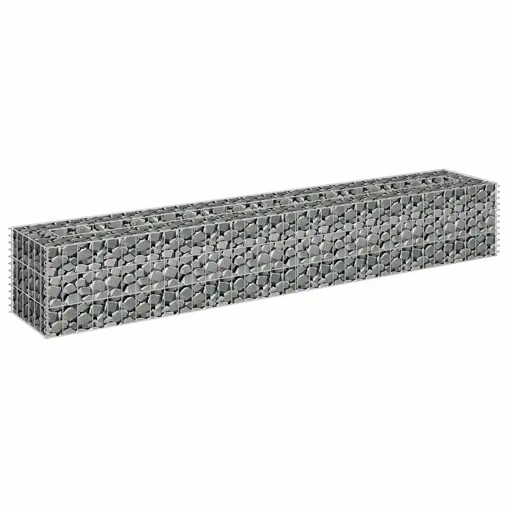 Gabbione Fioriere | Cassetta per fiori | Letto Rialzato in Acciaio Zincato 180x30x30 cm