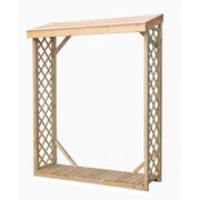Legnaia da esterno in legno 162x60x205 cm - Abete impregnato - Con griglie decorative