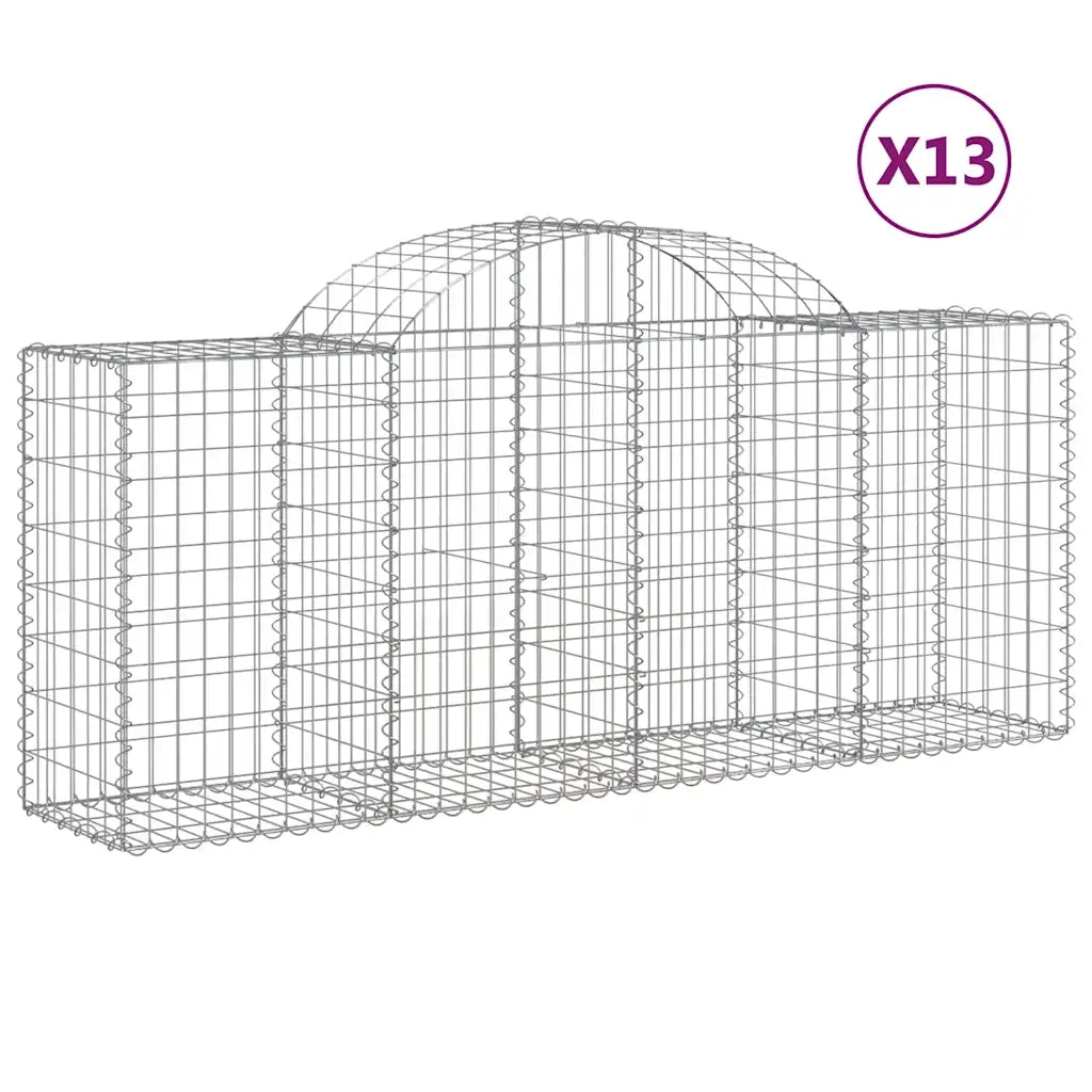 Cesti Gabbioni ad Arco 13 pz 200x50x80/100 cm Ferro Zincato 3146310