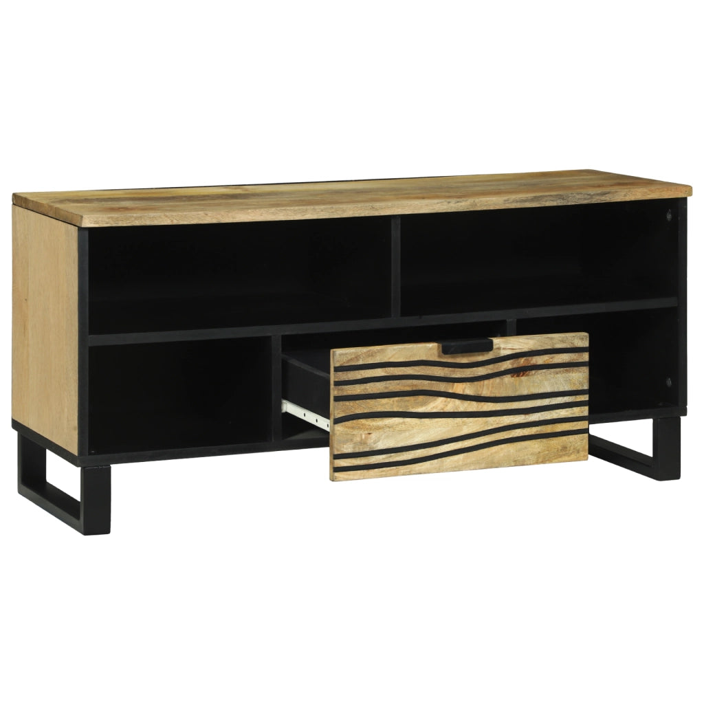 Mobile TV 100x33.5x46 cm Legno Massello di Mango