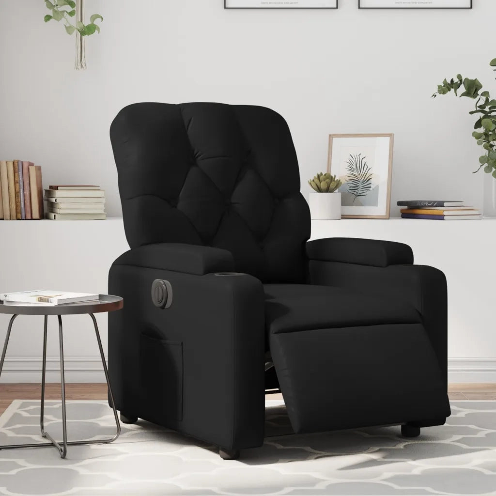 Divano Sedia-Poltrona Reclinabile Elettrica Nera in Similpelle 884073