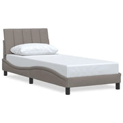 Letto singolo | Letto per adulti | Giroletto senza Materasso Hanko Tortora 80x200 cm Tessuto