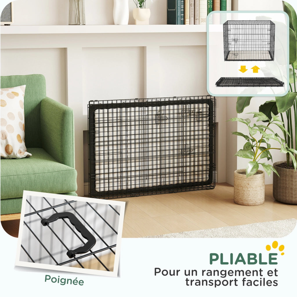 Casetta Trasporto Cane Pieghevole ¨C Zephmum ¨C Nero 90x57.5x62