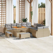 Set Divano da Giardino 13 pcs Beige polyrattan