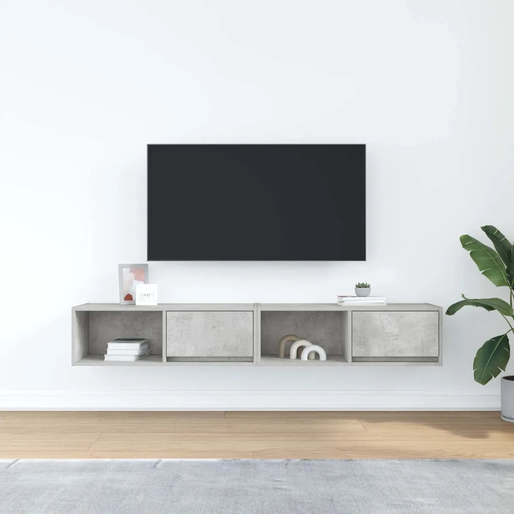 Mobili TV 2 pz Grigio Cemento 80x31x25,5cm in Legno Multistrato 861461