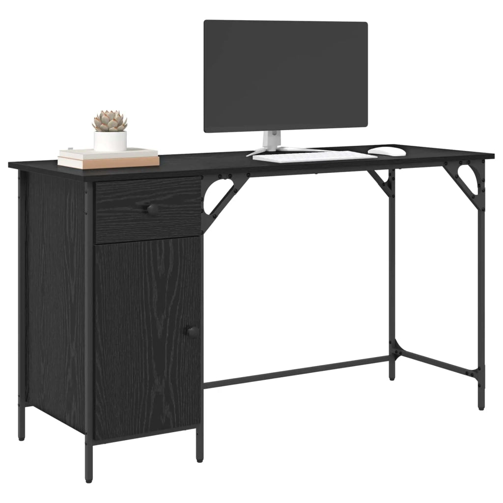 Scrivania per computer Rovere Nero 131 x 48 x 75 cm