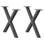 Gambe per Tavolino da CaffÃ¨ a X 2 pz Antracite 60x(42-43) cm Acciaio