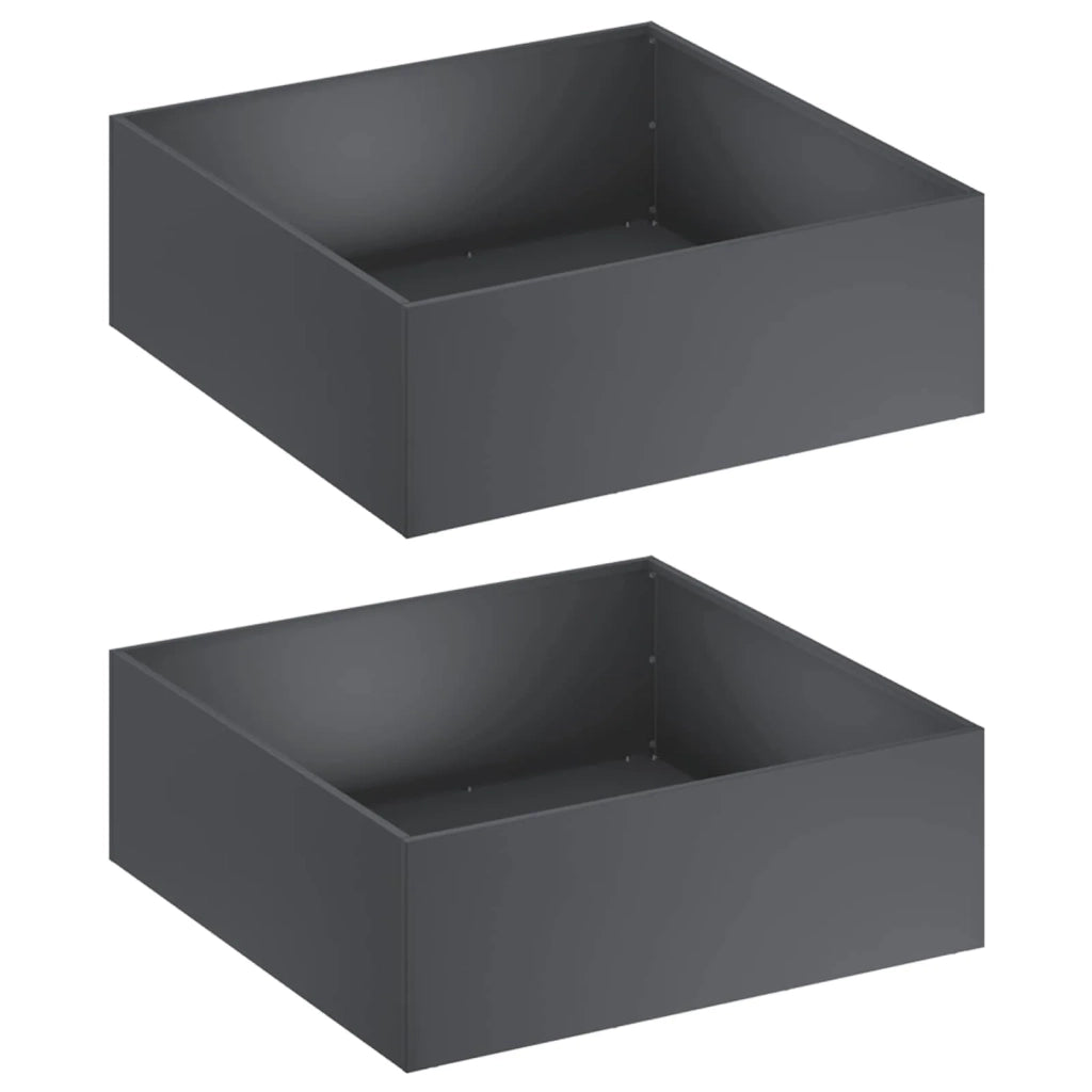 Vaso da giardino 2 pz Antracite 40 x 40 x 20 cm 8004985