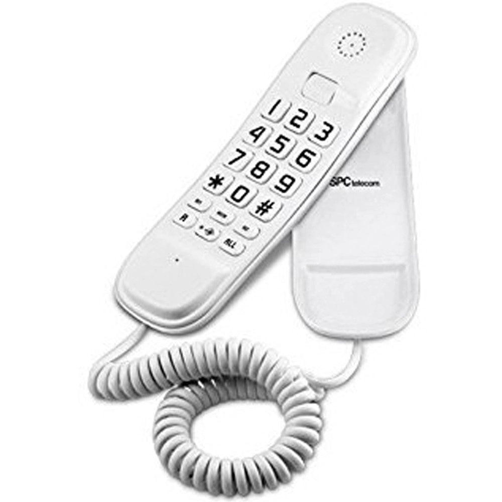 Trade Shop - Telefono Fisso Da Muro O Tavolo Scrivania Con Tasti Grandi Retro Illuminati Luce -