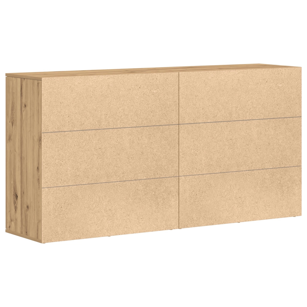 Credenze 2 pz Rovere Artigianale 79x38x80 cm Legno Ingegnerizzato
