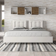 Letto imbottito Matrimoniale 200x200 cm Annalisa - Bianco,Similpelle,Contenitore