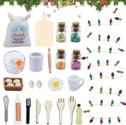 Accessori per Natale in miniatura - 27 pezzi - Servizio per gnomi - Decorazione fai da te - Sostenibile - Esperienza di gioco creativa - Accessori in miniatura
