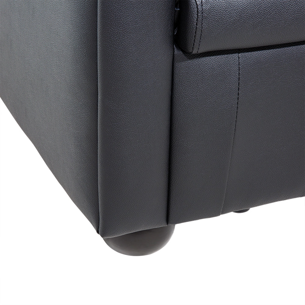 Poltrona Chesterfield nera Vera Pelle trapuntata in stile Contemporaneo