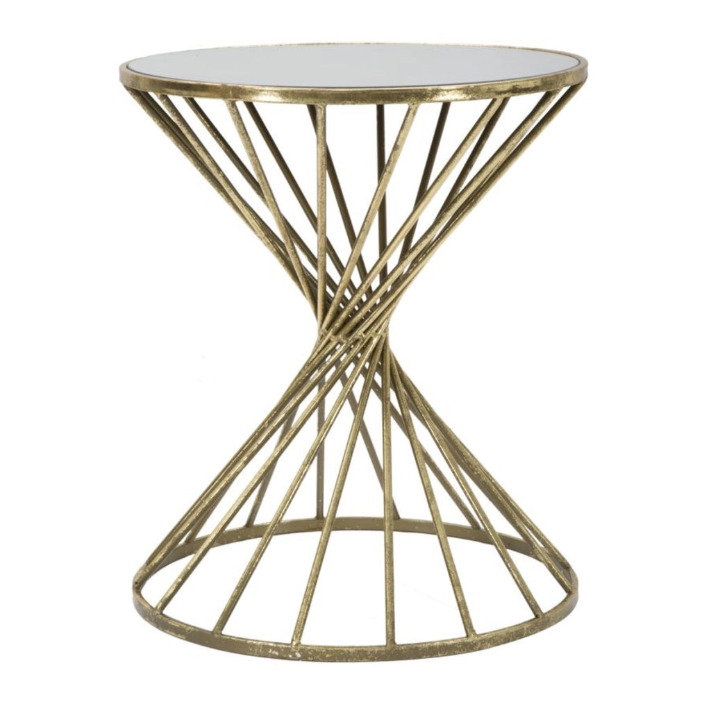 Tavolino VKH549, Oro, Metallo, 42x42x50 cm