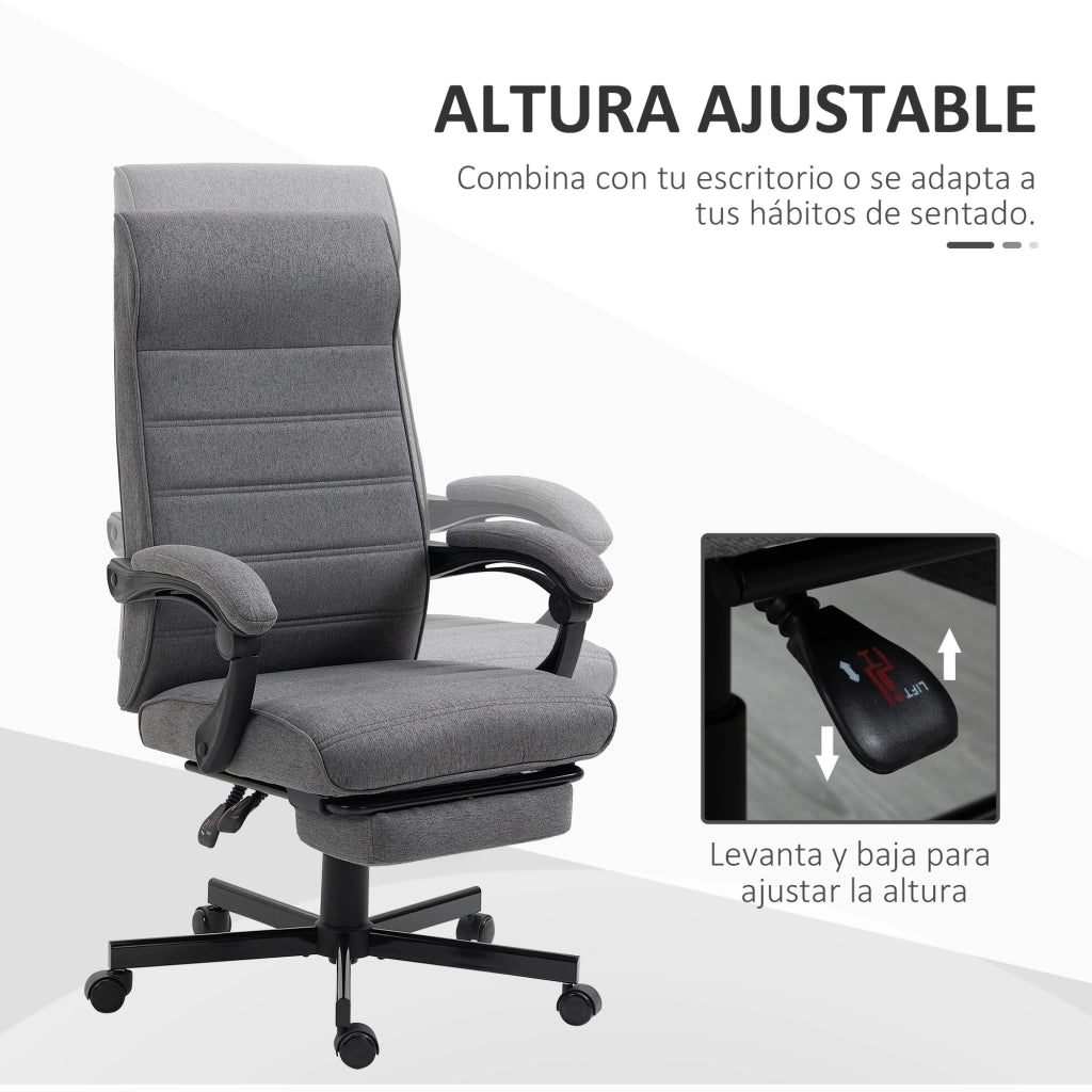 Sedia da Ufficio Reclinabile con Altezza Regolabile Braccioli e Poggiapiedi Retraibile ¨C Xylo ¨C Grigio