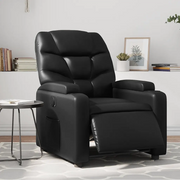 Divano Sedia-Poltrona Reclinabile Elettrica Nera in Similpelle 852530