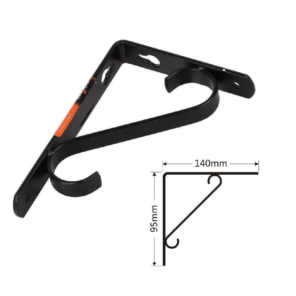 Trade Shop - Set 2 Pz Reggimensola Supporto Staffa Angoliere Rinforzo 140 X 95 Mm Nera 91284 -