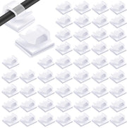Halteri per cavi 60 pezzi - Adesivi per cavi autoadesivi - Mini clip per cavi - Translucidi - Plastica - Adatti per cavi di diametro 0,1-0,5 cm