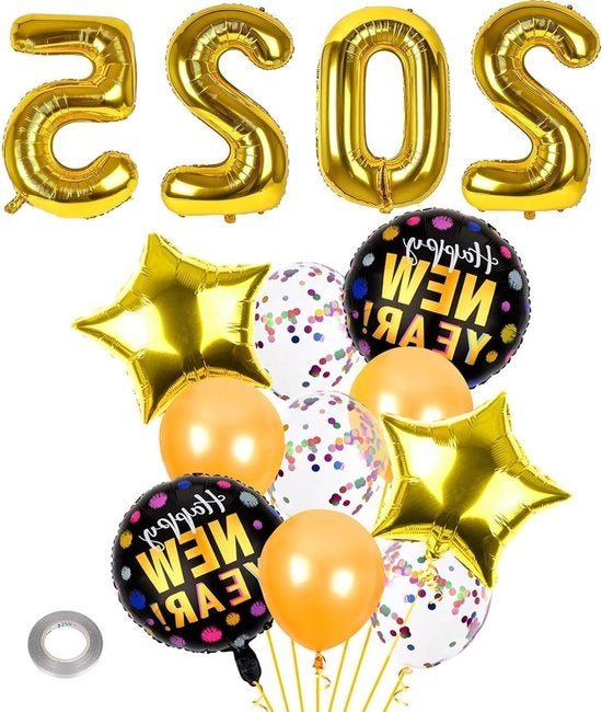 Decorazioni di Capodanno 2025 - 14 pezzi - Set di palloncini decorativi per festa