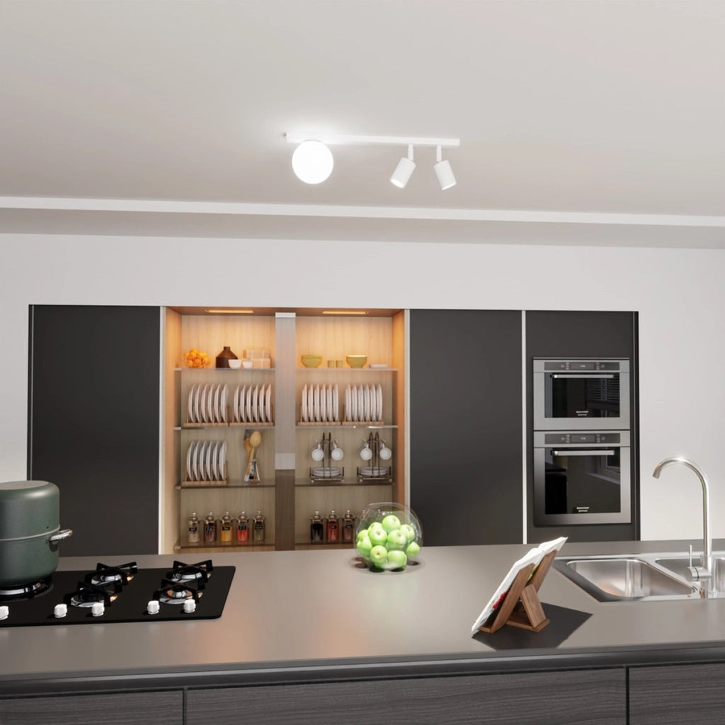 Faretto da soffitto Baster in acciaio bianco opaco